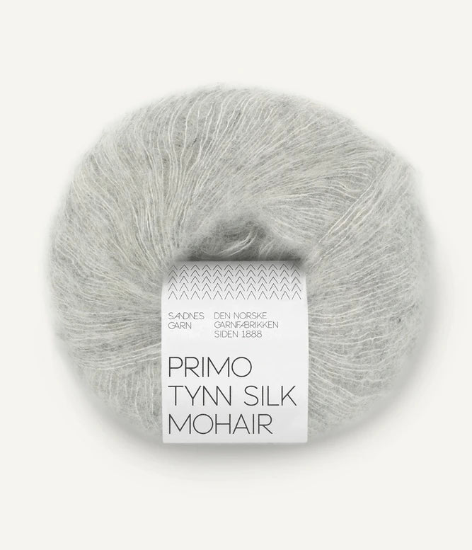 Sandnes Primo Tynn Silk Mohair Lys gråmelert 1022