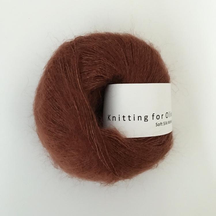 Knitting For Olive Soft Silk Mohair NY Rust garn