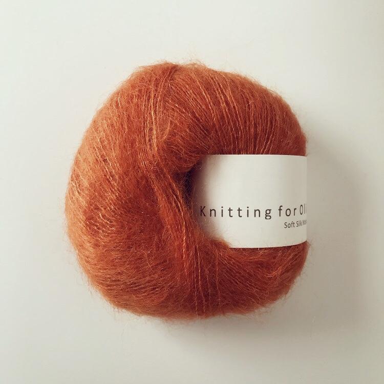 Knitting For Olive Soft Silk Mohair Brændt Orange garn