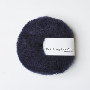 Knitting For Olive Soft Silk Mohair Marineblå garn