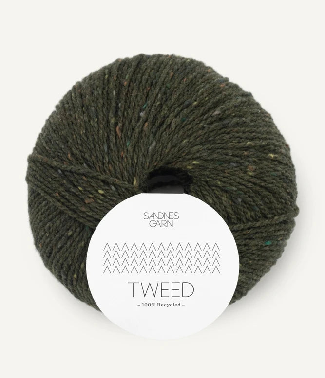 Sandnes Tweed Recycled Olivengrønn 9585